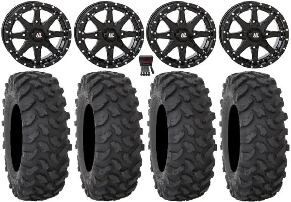 High Lifter HL10 15″ Wheels Black 30″ XTR370 Tires Can-Am Commander Maverick Renegade Outlander Defender