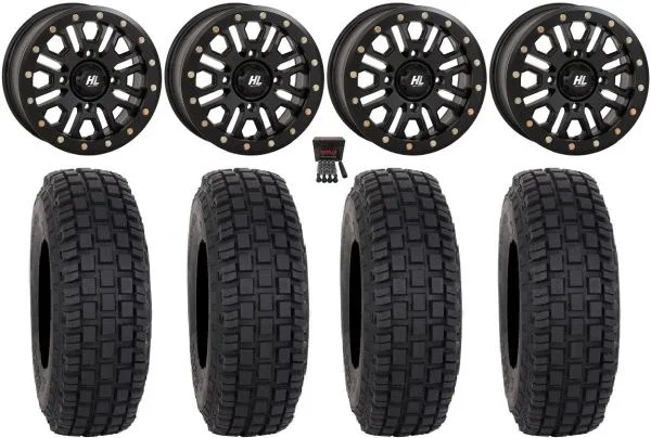High Lifter HL23 Bdlk 15″ Wheels Bk 37″ RX600 Tires Can-Am Maverick X3 / Honda Pioneer 1000 / Talon