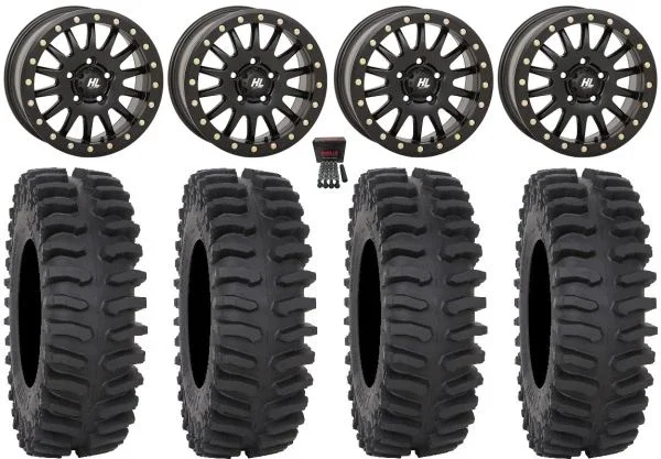 High Lifter HL24 Beadlock 15″ Wheels Black 35″ XT400 Tires CFMoto UForce U10 Pro / U10 XL Pro / ZForce Z10 / Z10-4