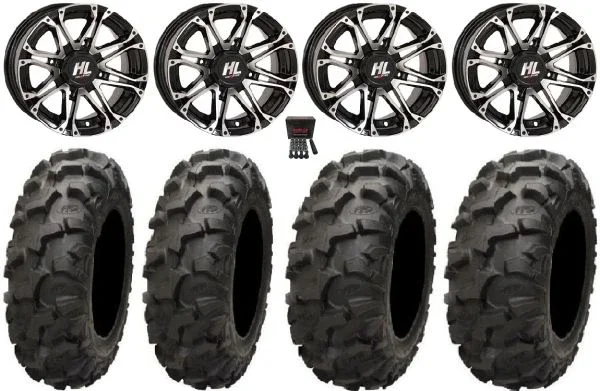 High Lifter HL3 14″ Wheels Machined 28″ Blackwater Tires Can-Am Maverick X3 / Honda Pioneer 1000 / Talon