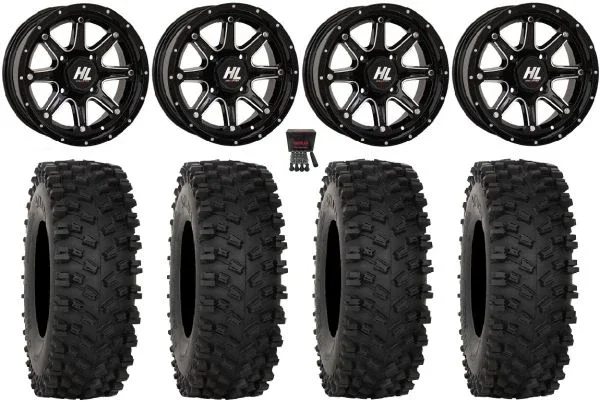 High Lifter HL4 14″ Wheels Machined 32″ ATX470 Tires Can-Am Maverick X3 / Honda Pioneer 1000 / Talon
