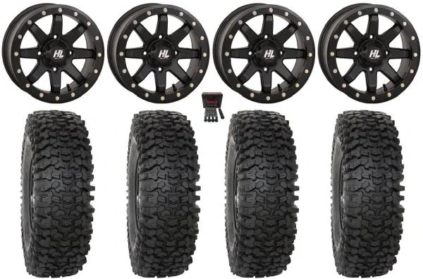 High Lifter HL9 Bdlk 14″ Wheels Bk 6+1 32″ RC500 Tires Kawasaki Teryx Mule