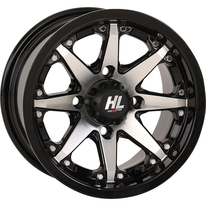 High Lifter Wheel – HL10 – Front/Rear – Gloss Black with Machined – 12×7 – 4/110 12HL10-1110