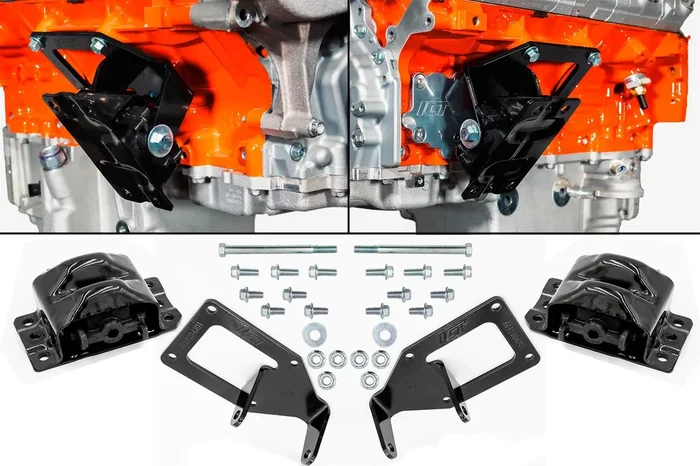 ICT Billet Motor Mount Kit – Black – GM LT-Series – GM G-Body 1978-88