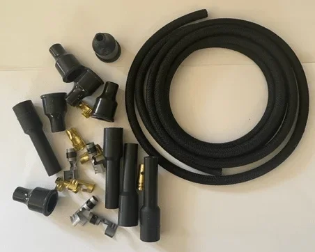 Ignition Lead Set 4 Cylinder Black Braided KIT (Ford Model A 1928 to 1931, Ford Model B 1932 to 1934)