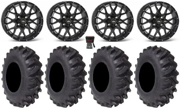 ITP Hurricane 14″ Wheels Black 30″ Interforce R1 Tires Polaris RZR XP 1000 / PRO XP / Ranger XP 900/1000