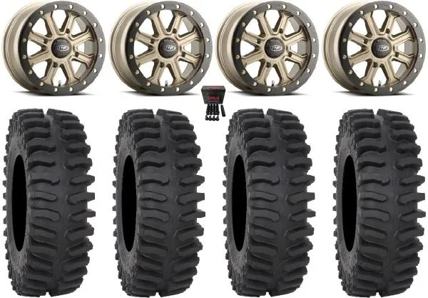 ITP Inertia Beadlock 14″ Wheels Bronze +40mm 28″ XT400 Tires Can-Am Commander Maverick Renegade Outlander Defender