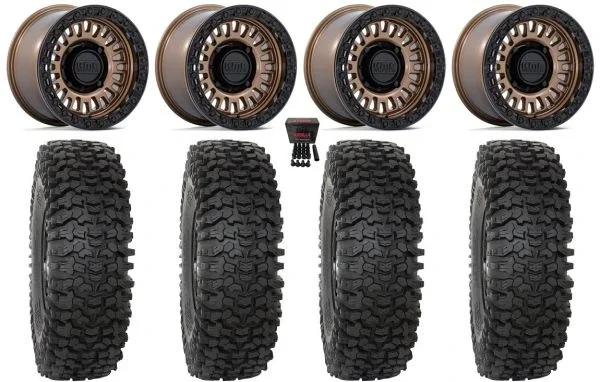 KMC Aztec Beadlock 15″ Wheels Bronze +0mm 32″ RC500 Tires Polaris RZR XP 1000 / PRO XP / Ranger XP 900/1000