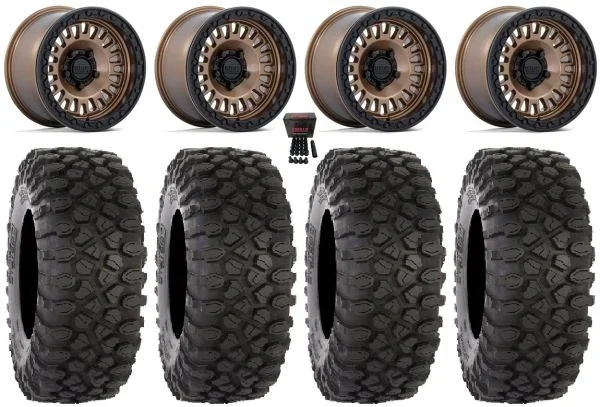 KMC Aztec Beadlock 15″ Wheels Bronze +38mm 32″ XC450 Tires CFMoto UForce U10 Pro / U10 XL Pro / ZForce Z10 / Z10-4