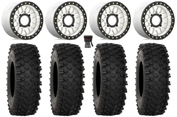 KMC Grenade Bdlk 15″ Wheels Mh +10mm 32″ ATX470 Tires Kawasaki Mule Pro FXT KRX / Yamaha Wolverine RMAX / YXZ 2019+