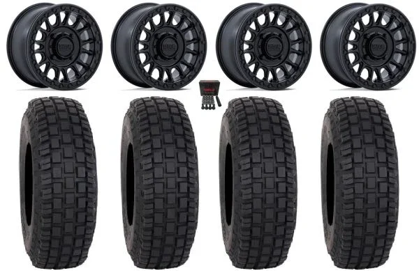 KMC Impact 15″ Wheels Black +10mm 37″ RX600 Tires Polaris RZR XP 1000 / PRO XP / Ranger XP 900/1000