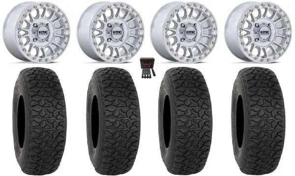 KMC Impact 15″ Wheels Machined +10mm 32″ DX440 Tires Can-Am Maverick X3 / Honda Pioneer 1000 / Talon