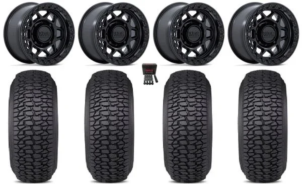 KMC Torx Bdlk 15″ Wheels Bk +0mm 35″ Regulator 2 Tires Polaris RZR XP 1000 / PRO XP / Ranger XP 900/1000