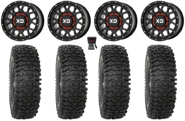 KS135 Grenade 15″ Wheels Black 32″ RC500S Sticky Tires Polaris Sportsman / RZR / Ranger