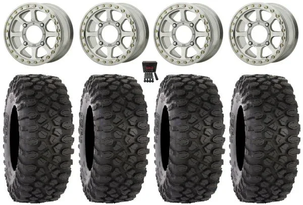 KS234 Addict 2 Beadlock 15″ Wheels Machined 30″ XC450 Tires Kawasaki Teryx Mule