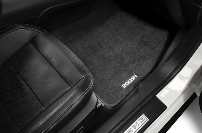 LHD Embroidered Black Floor Mats (set of 4) for Ford Mustang 2015-23 | #421904 | Roush