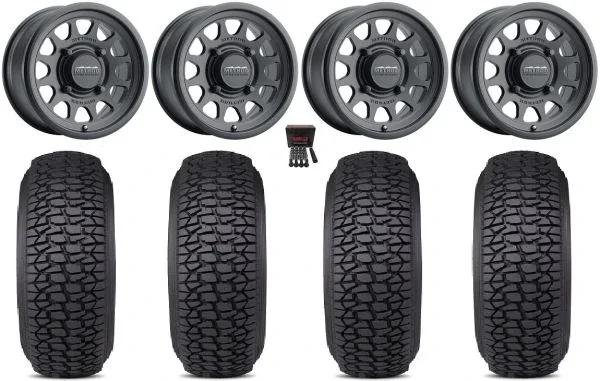 Method 414 15″ Wheels Black +13mm 32″ Regulator 2 Tires Can-Am Commander Maverick Renegade Outlander Defender