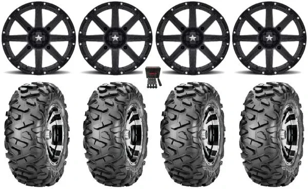 MSA Black Clutch 14″ ATV Wheels 30″ BigHorn Tires Honda Foreman Rancher SRA