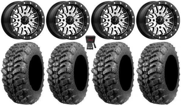 MSA Brute Beadlock 14″ UTV Wheels 28″ Sniper 920 Tires Honda Pioneer