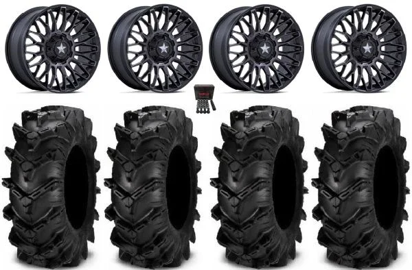 MSA Clubber 14″ Wheels Black DDT 28″ Cryptid Tires Polaris RZR XP 1000 / PRO XP / Ranger XP 900/1000