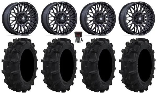 MSA Clubber 14″ Wheels Black DDT 29″ Mud XC Tires Sportsman 550 850 1000