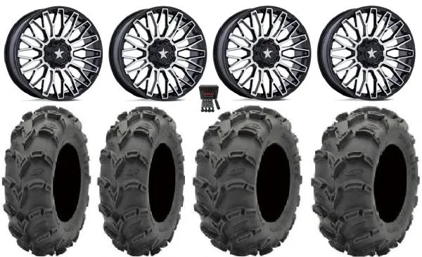 MSA Clubber 14″ Wheels Machined 28″ Mud Lite XL Tires Can-Am Maverick X3 / Honda Pioneer 1000 / Talon