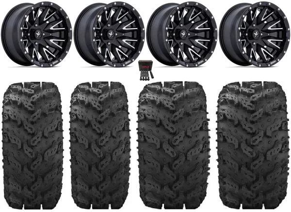 MSA Creed 14″ Wheels Machined 27″ Reptile Tires Sportsman 550 850 1000