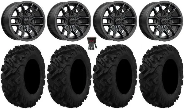 MSA Fang 14″ Wheels Black 29″ HD-K Tires Polaris Sportsman / RZR / Ranger