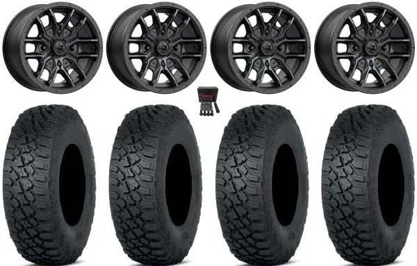 MSA Fang 15″ Wheels Black 35″ Tenacity XNR Tires Polaris Sportsman / RZR / Ranger