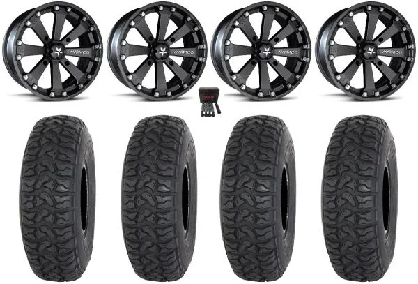 MSA Kore 14″ Wheels Black 30″ Chicane LT Tires Honda Foreman Rancher SRA