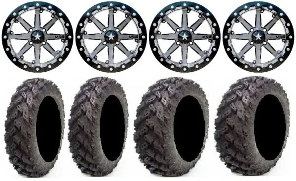 MSA Lok 14″ ATV Wheels 26″ Reptile Tires Can-Am Commander Maverick Renegade Outlander Defender