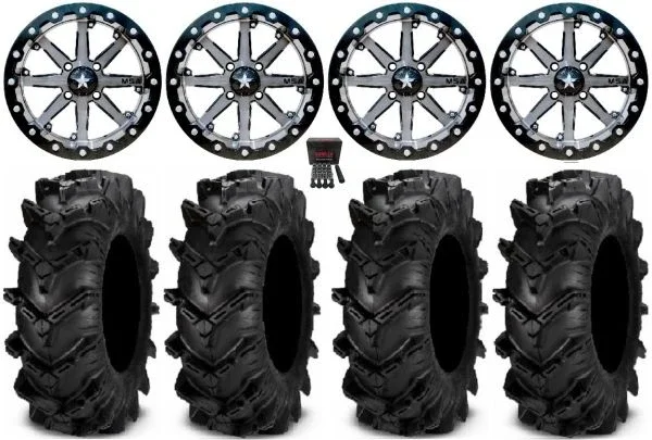 MSA Lok 14″ ATV Wheels 28″ Cryptid Tires Sportsman 550 850 1000