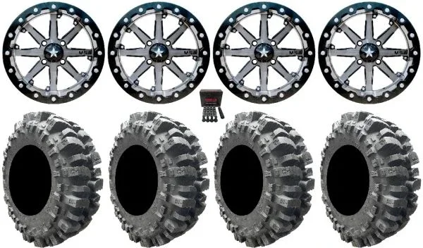 MSA Lok 14″ UTV Wheels 30″ Bogger Tires Kawasaki Mule Pro FXT KRX / Yamaha Wolverine RMAX / YXZ 2019+