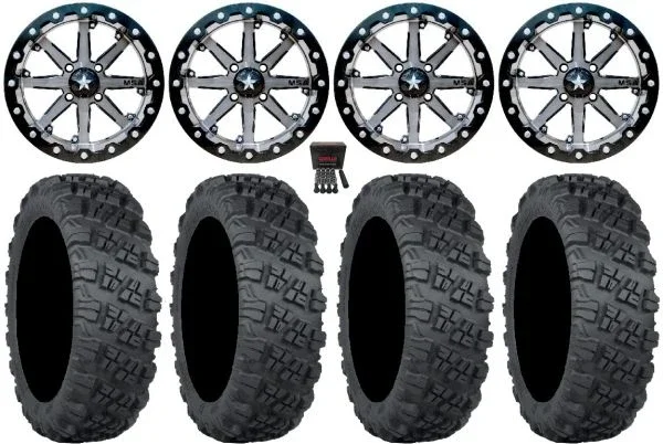 MSA Lok 14″ Wheels 28″ Versa Cross V3 Tires Sportsman 550 850 1000