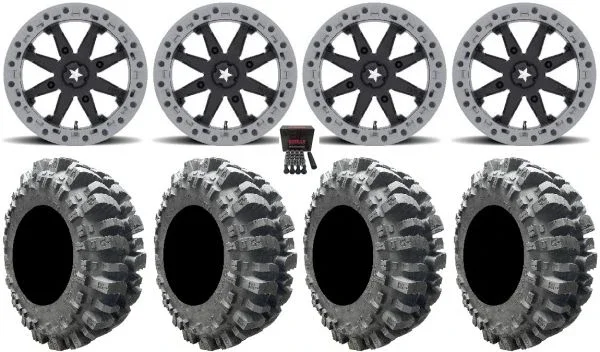 MSA Lok2 Beadlock 14″ ATV Wheels 30″ Bogger Tires Can-Am Commander Maverick Renegade Outlander Defender