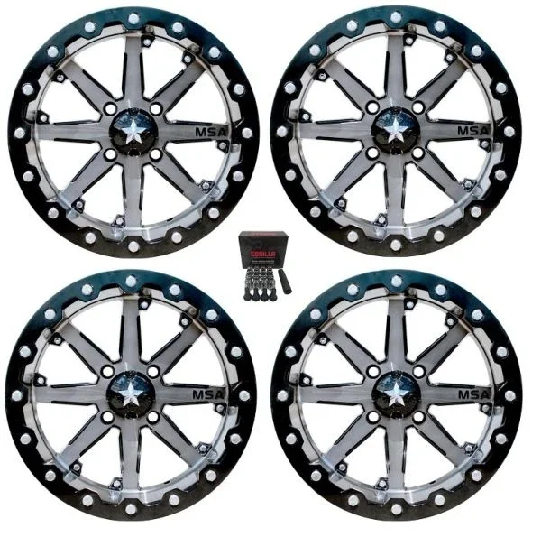 MSA M21 Lok UTV Wheels/Rims Gunmetal 16″ Kawasaki Mule Pro FXT KRX / Yamaha Wolverine RMAX / YXZ 2019+