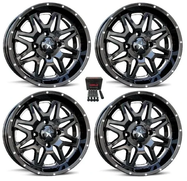 MSA M26 Vibe UTV Wheels/Rims Black Mill 14″ Polaris RZR 1000 XP / Ranger XP 900/1000