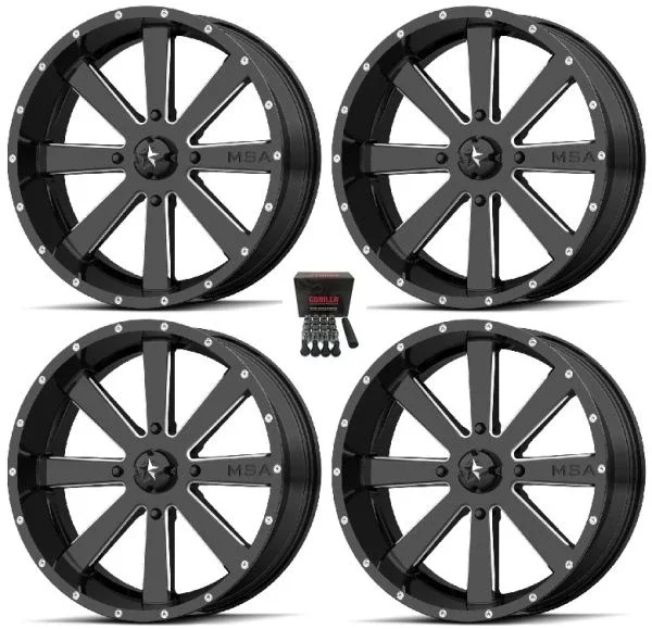 MSA M34 Flash ATV Wheels/Rims Milled 24″ Sportsman 550 850 1000