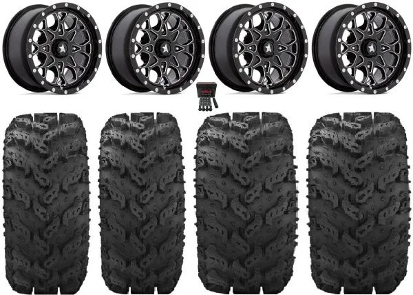 MSA Portal 14″ Wheels Milled 26″ Reptile Tires Honda Pioneer