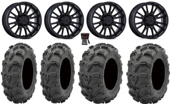 MSA ThunderLips 14″ Wheels Black 28″ Mud Lite XL Tires Sportsman 550 850 1000