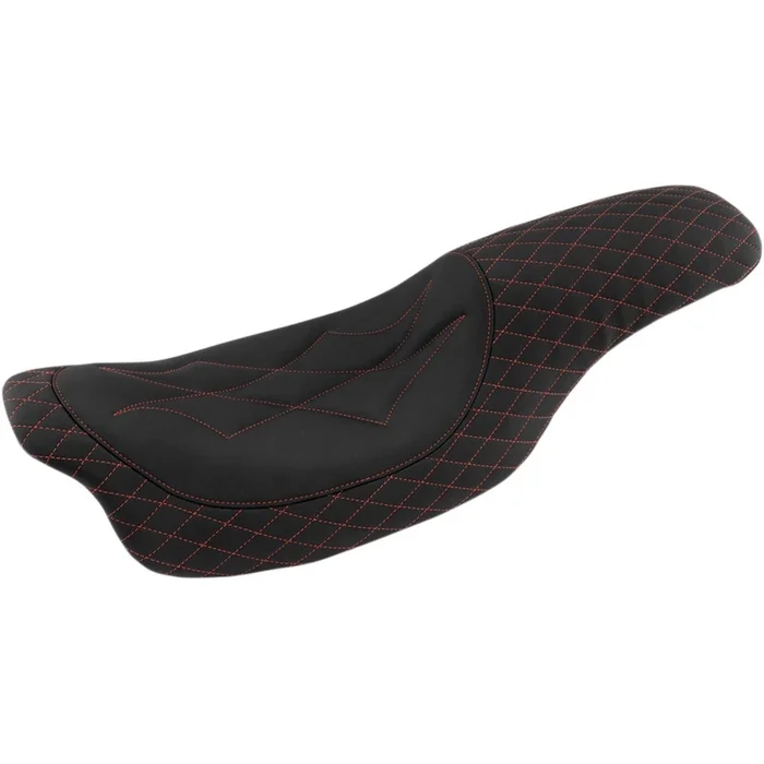 Mustang Motorcycle Products Revere Journey Seat – Diamond – Red Stitched 74111AB