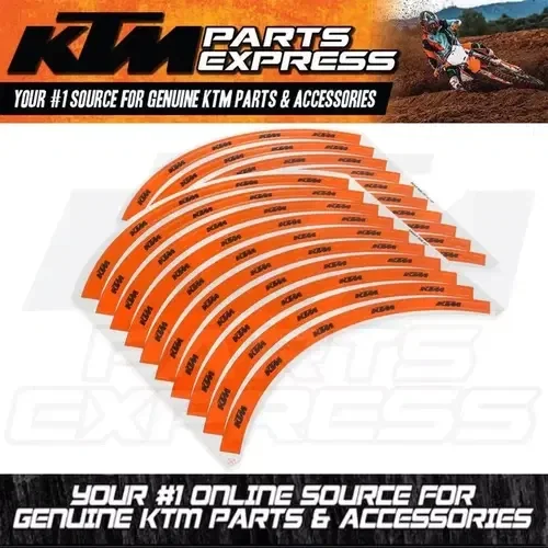 NEW OEM ORANGE KTM WHEEL TRIM STICKER KIT 125 150 250 300 500 18/21″; 19/21″