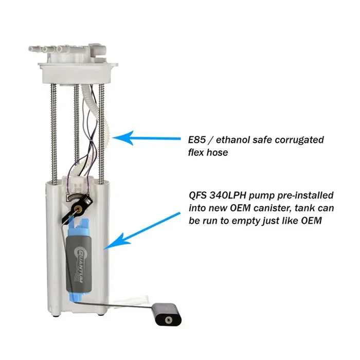 QFS 340LPH Direct Drop-In Performance Fuel Pump Assembly w/ Sending Unit, QFS-A91HV