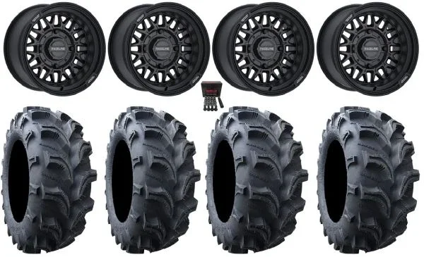 Raceline Omega 14″ Wheels Black 27″ Vampire II Tires Polaris RZR XP 1000 / PRO XP / Ranger XP 900/1000