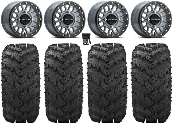 Raceline Podium Bdlk 14″ Gy Wheels 28″ Reptile Tires Sportsman 550 850 1000