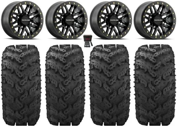 Raceline Ryno Bdlk 14″ Bk Wheels 28″ Reptile Tires Sportsman 550 850 1000