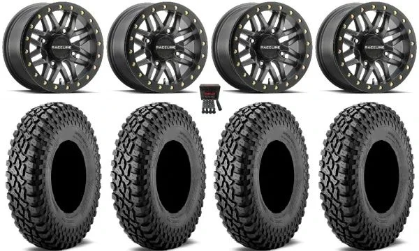 Raceline Ryno Bdlk 14″ Wheels Gm 30″ Incursion A/T Tires Kawasaki Mule Pro FXT KRX / Yamaha Wolverine RMAX / YXZ 2019+