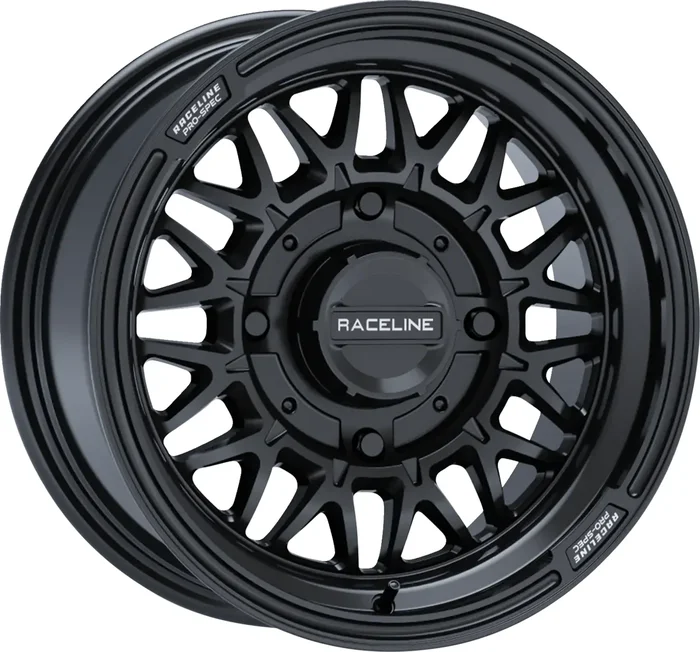 Raceline wheels Wheel – Omega – Front/Rear – Gloss/Black – 15×7 – 4/156 – 5+2 (+10 mm) Kawasaki/Polaris/Yamaha/Arctic Cat/Textron