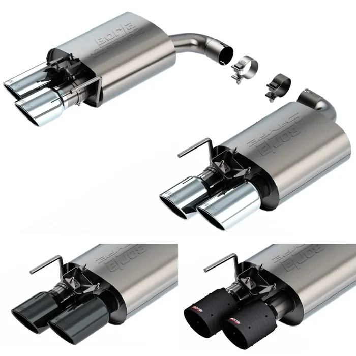S-Type Axle-Back Exhaust Chrome/Black/Carbon Tips For Mustang GT 2024+ | #11985 | Borla