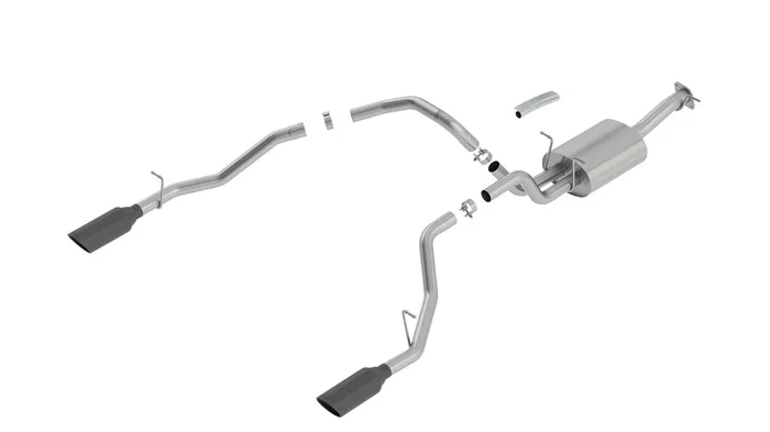 S-Type Cat-Back Exhaust (Black Tips) for RAM 1500 2019-25 | #140752BC | Borla